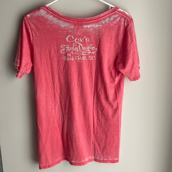 Harley-Davidson Burnout Peach 2 Wheels Move Your Soul-  soft, size Medium - Picture 2 of 5